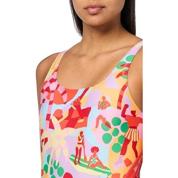 💕FARM RIO x ADIDAS💕 Farm Swimsuit ~ Pearl Citrine 10 NWT - Picture 10 of 16